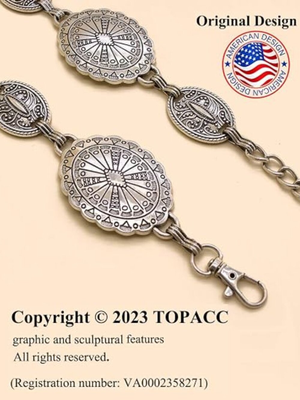 Western Metal Concho Belt for Women Cowgirl Chain Belts for Dresses Jeans Countr - Picture 3 of 5